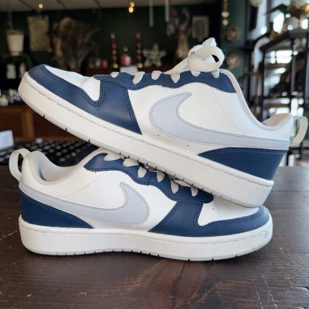 Nike Court Borough Low 2 SE White Valerian Blue Sneaker Shoes Youth Kids Sz 7y - Picture 6 of 8